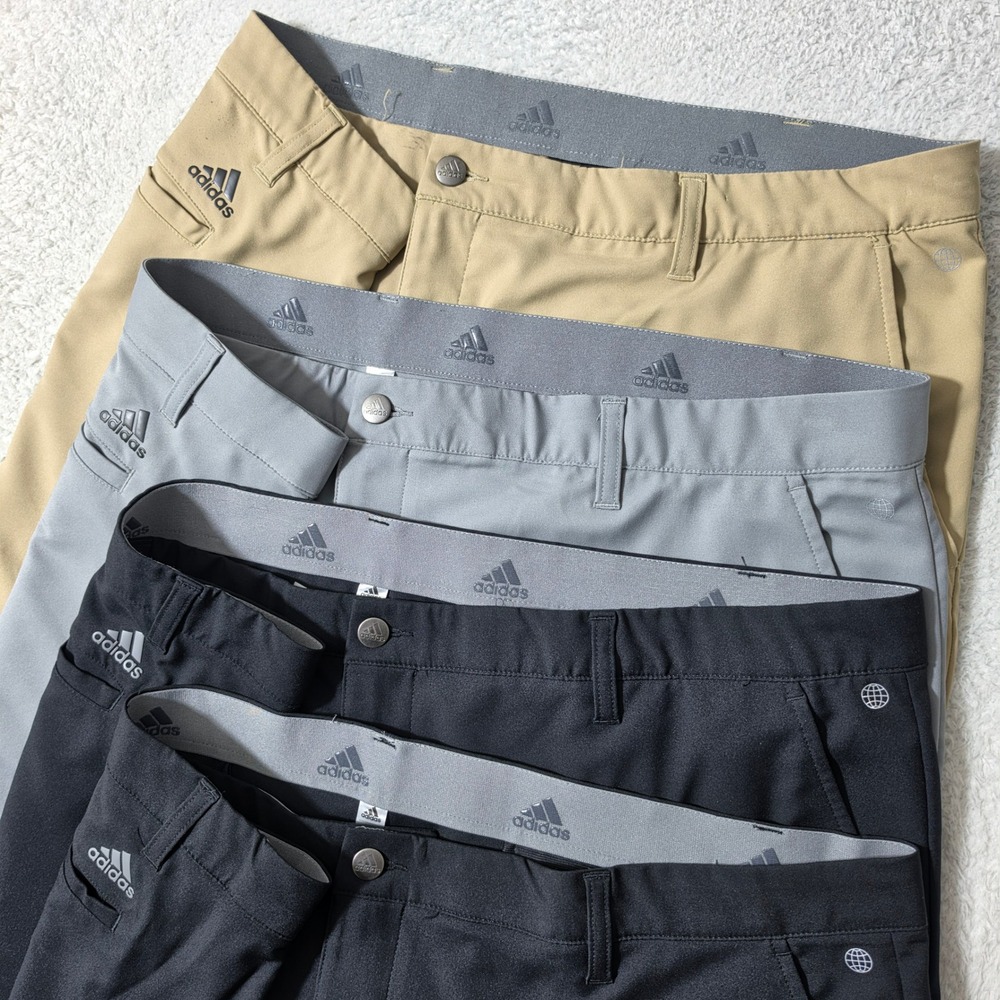 4 pack lot! Adidas Golf‎ Pants Mens 44/25" Tan Flat Front Performance HC5581